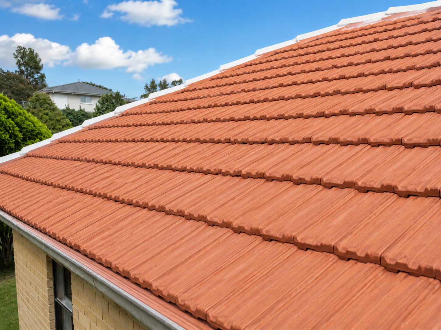 Same tile roof after pressure-clean and recoat