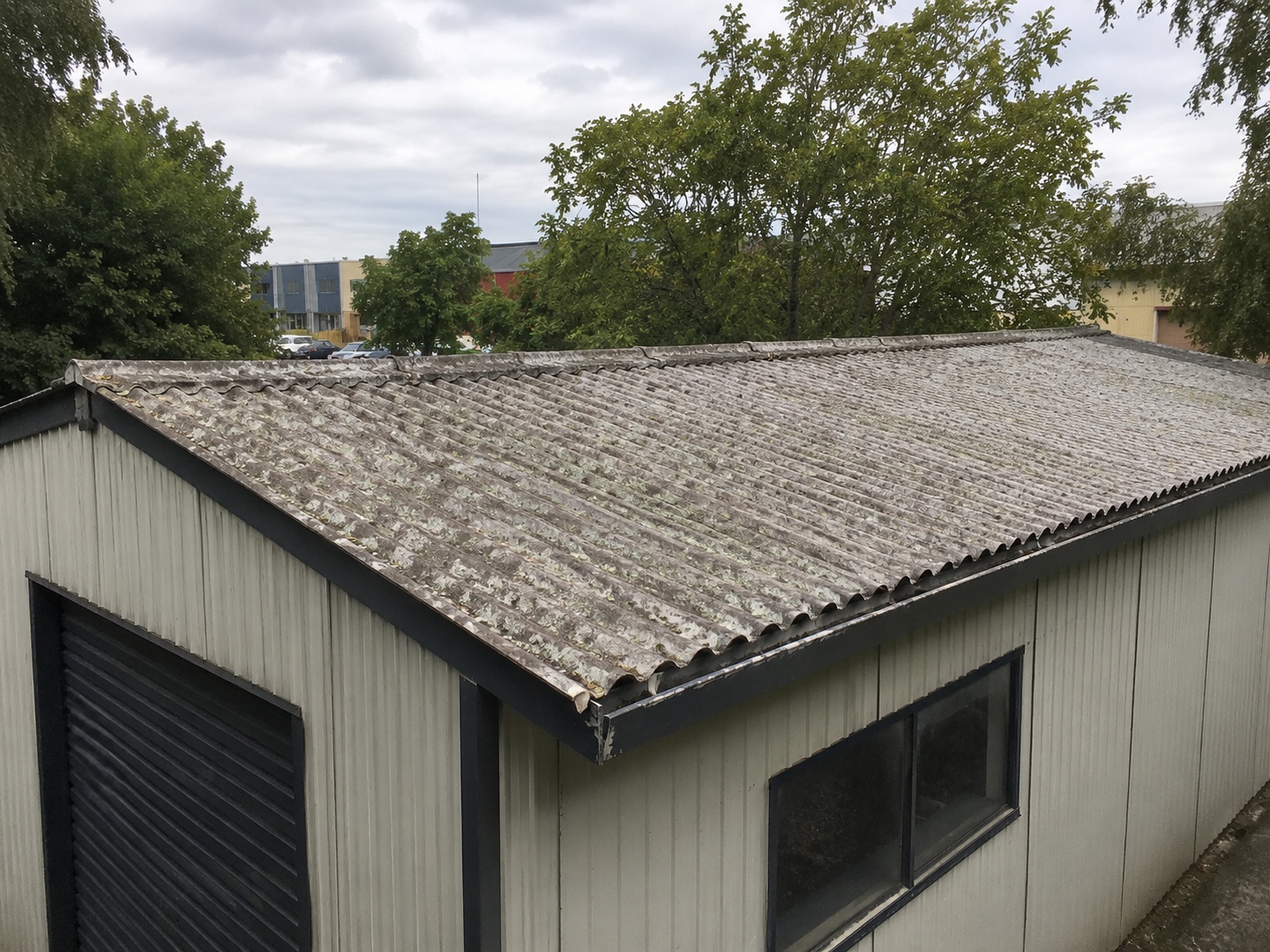 Old roof sheeting before replacement